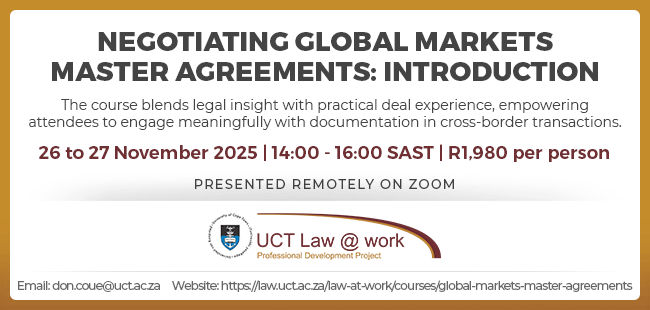 Negotiating global markets master agreements: introduction