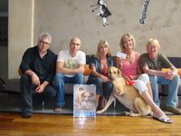 Present at the handover were (from left): Rob McLennan (Creative Circle), Mike Barnwell (Grey South Africa), Arlene Donenberg (Creative Circle), Bob (the dog), Lynn Wells (Society for Animals in Distress, and Terry McKenna (Grey South Africa).