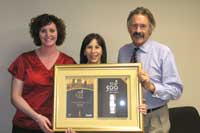 Receiving the award are: Melissa Taylor (Promotions and Communications Manager for Compass Group SA) (left), Liza Beukes (Compass Group SA Marketing Director) and Richard Fletcher (TopCo Media Chairman).