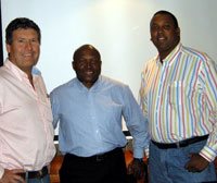 Raymond H Burke, Expo Centre shareholder and chairman of Dogan Trading; Murphy Morobe, chairman of Kagiso Exhibitions & Events and CEO of Kagiso Media, and Craig Newman, CEO of Expo Centre.