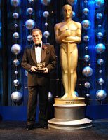 Transvideo President Jacques Delacoux receiving the Academy Award.
