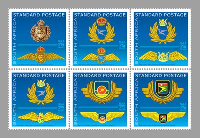 Stamps designed for SAA's 75th anniversary