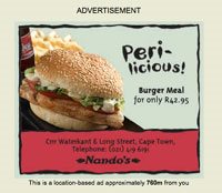 Mobile location-based advertising in trial mode