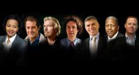 The speakers at the Leadership Summit are: Wendy Luhabe, Shaun Tomson, Sir Richard Branson, Malcolm Gladwell, Adrian Gore, Mathews Phosa and Ronnie Apteker.