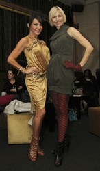 Liezel wearing Bensimon gloves and Bensimon tights at private function with international Wag Lizzie Cundy.
