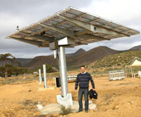 Searl Derman with one of the installations.