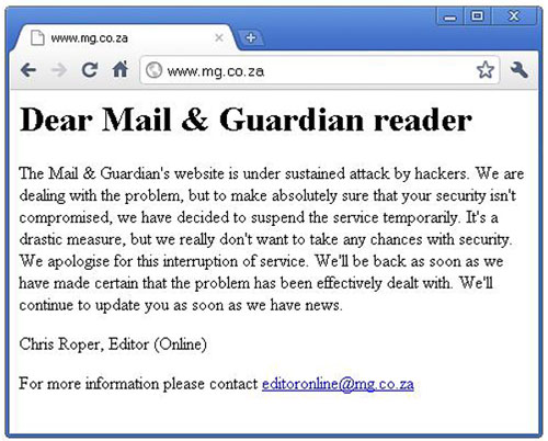 Russian hackers target M&G Online, site taken down