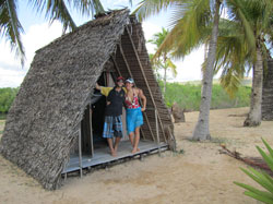 The author and her husband 'roughing it' - and enjoying every second of it as well.