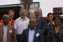 Front (L-R): Richard Mogata (W&RSETA), Ignatius Mpe (W&RSETA), Wiya Mgobosi (W&RSETA) Back (L-R): Michael Valsecchi (Essential Hardware), Professor Michael Cant (UNISA), Richard Earp-Jones (UYAP), and Leigh Blochlinger (Retail Relate).