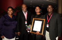Left to right: ECPTA tourism enterprise manager Keketso Kostile, MEC Mcebisi Jonas, ETEYA second-prize winner Bassie Ngozwana and ECPTA executive Eddie Marafane.