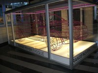 Evocative... Wire replica dominates cinema foyer