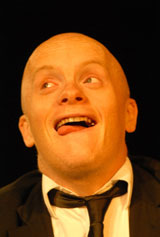 One man, two ladders, three characters and a dog