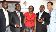 L-R: Osagie Ogunbor (Nokia West Africa), Kamarudeen Abatan (Lagos State Universal Basic Education Board), Atinuke Adelekun (BridgeIT project), Emeka Oparah (Airtel Nigeria) and Erik Gregory (Pearson Foundation)