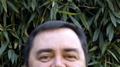 Reflections on a Russian street pole