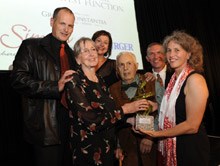 (L-R) Son Victor Sperling, wife Vera, dauther-in-law Ronel, Spatz Sperling, son-in-law Erhardt Thiel and daughter Nora Sperling Thiel.