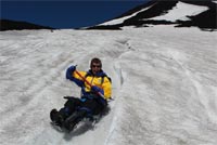 Kelly at Villarrica Volcano in Chile