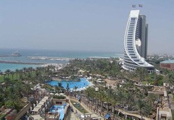 The Wild Wadi Water Park is situated in Jumeirah, an area in Dubai, United Arab Emirates. Wild Wadi is an outdoor water park that features a heated/cooled wave pool, several water slides, and two artificial surfing machines. (Image: Wikimedia Commons)