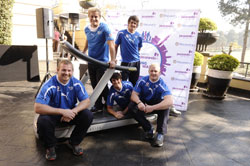 Some of the Blue Bulls players taking a well-deserved timeout after some VERY quick times on the 400m