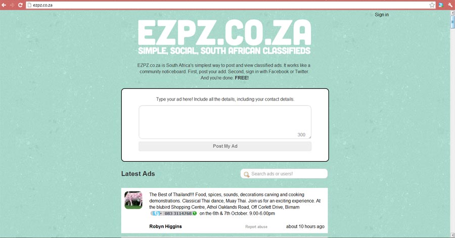Online classified integrates into Facebook, Twitter