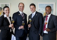 Finalists Wayve Kolevsohn, Kayetan Meissner, Jeff Lopes (Saxon Boutique Hotel) and Greg Mutambe (12 Apostles Hotel and Spa)