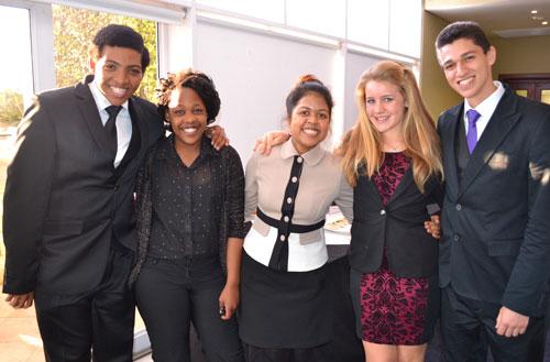 L to R: Nathan Muller, Yolanda Willie, Helena Lategan, Michaela Newton and Kyle Cummings