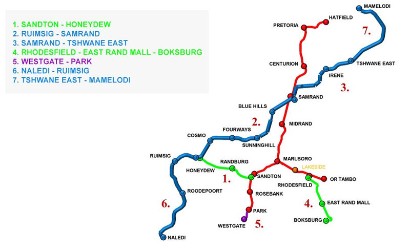 Proposed Gautrain route extensions