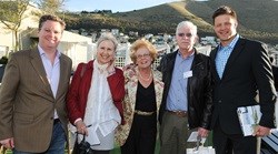 L-R: Team Effort: Nils Flaatten, Wesgro CEO; Cilene Bekker, Hermanus resident and journalist, Nicolette Botha-Guthrie, executive mayor of Hermanus; Johan Pieterse and Bob Skinstad.