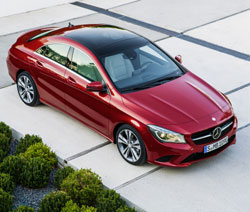 The CLA from the front - classy styling; an appealing mix of convex and concave surfaces.