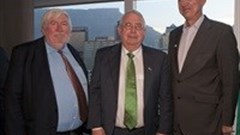 The Irish Ambassador to South Africa, H.E. Brendan McMahon; Minister for Trade and Development, Joe Costello T.D. and Fred Klinkenberg, Manager - South Africa, Enterprise Ireland.
