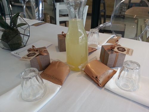 Table setting with homemade lemonade
