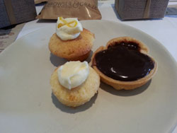 Mini lemon, vanilla and red velvet cupcakes