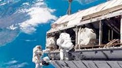 Astronauts aboard the ISS may need to venture outside the craft to repair a fault in the cooling system. Image: Wiki Images