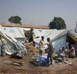 The WFP says it cannot get emergency food to the refugee camp at Bangui Airport because truck drivers are too scared to use the road from Cameroon. Image: