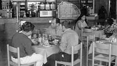 The original Ocean Basket in Menlyn with Fats and George Lazarides having a bite. Image: