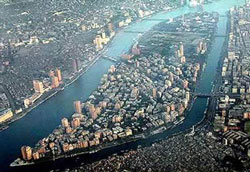 Cairo: An aerial photo of Zamalek, an affluent residential district in Greater Cairo. (Image: Attribution:  at , via Wikimedia Commons)
