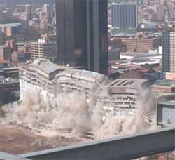 The old Tshwane House was imploded to make way for a new government precinct costing billions. Image: