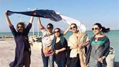 A group of Iranian women flouting the strict dress code demanded by morality police in Iran. Image: Facebook