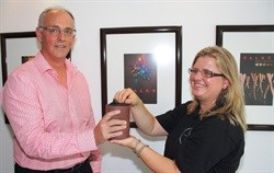 Falke CEO Brennan Sharp with Janine de Waal of Ukusela eKapa.