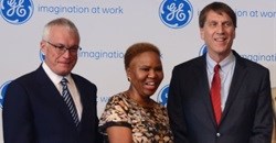 Small Business Development Minister, Lindiwe Zulu speaks at General Electric’s Customer Innovation Centre and the Supplier Development Initiative investment announcement in Johannesburg on 26 June 2014.