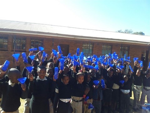 Leaners of Palmerton Junior Primary School during the Engen KlevaKIDZ paraffin safety campaign in Lusikisiki