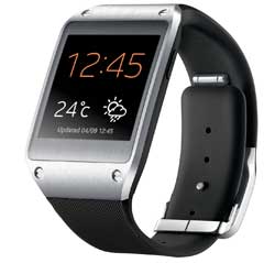 Samsung's new Gear S smartphone that receives and makes calls without being tethered to a mobile phone. Image: