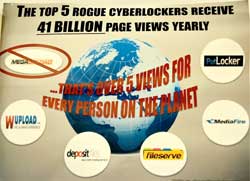 Cloud-based piracy services are raking in millions offering pirated content on line and attracting legitimate advertising at the same time. Image: