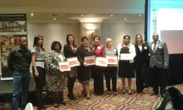 The bursary recipients together with the General Manager for Damelin Randburg, David Naidoo and the chairpersonof the judging panel, MastooraRamiah