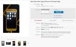Apple's iPhone 6 prototype has attracted bids of $99,800 on eBay after the seller managed to get hold of a prototype phone that was sent directly to him. There is no certainty the phone works and, it seems, some people have more money than sense. Image: eBay