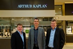 L - R: Carlo Gonzaga, CEO Taste Holdings, Dean Divaris, MD Arthur Kaplan Jewellers and Duncan Crosson, CEO Taste Jewellery Division