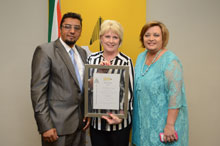 From left: Proud recipients of the Damelin PMR Award, Yusuf Essack (Damelin Pretoria City GM), Estelle van der Walt (Damelin Centurion GM), and Tania Smith (Damelin Menlyn GM)
