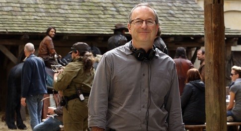 Adrian Hodges on set