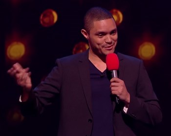 Trevor Noah... apparently not too keen to do a 'Jeremy Clarkson' on the Americans. (Image extracted from YouTube)