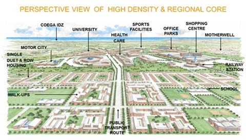 An artist impression of the Coega Ridge holistic lifestyle development.