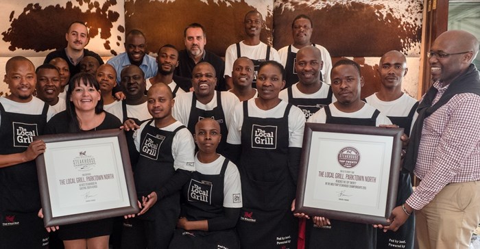 Runner-up and Gauteng regional awards - The Local Grill Parktown North team